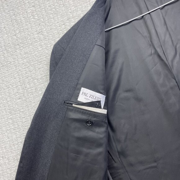 PAL ZILERI Blazer Mens 54R Dark Grey 100% Wool Super 100s Suit Jacket Italy Made - Picture 9 of 15